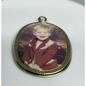 Rare Nostalgic Vintage Baby Boy Picture Little Necklace Charm